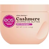 eos Cashmere Whipped Oil Body Butter, Pink Champagne, 72 Hour Weightless Moisture For Dry Skin, Rich Formula and Deep Hydration, Body Care, 12 oz