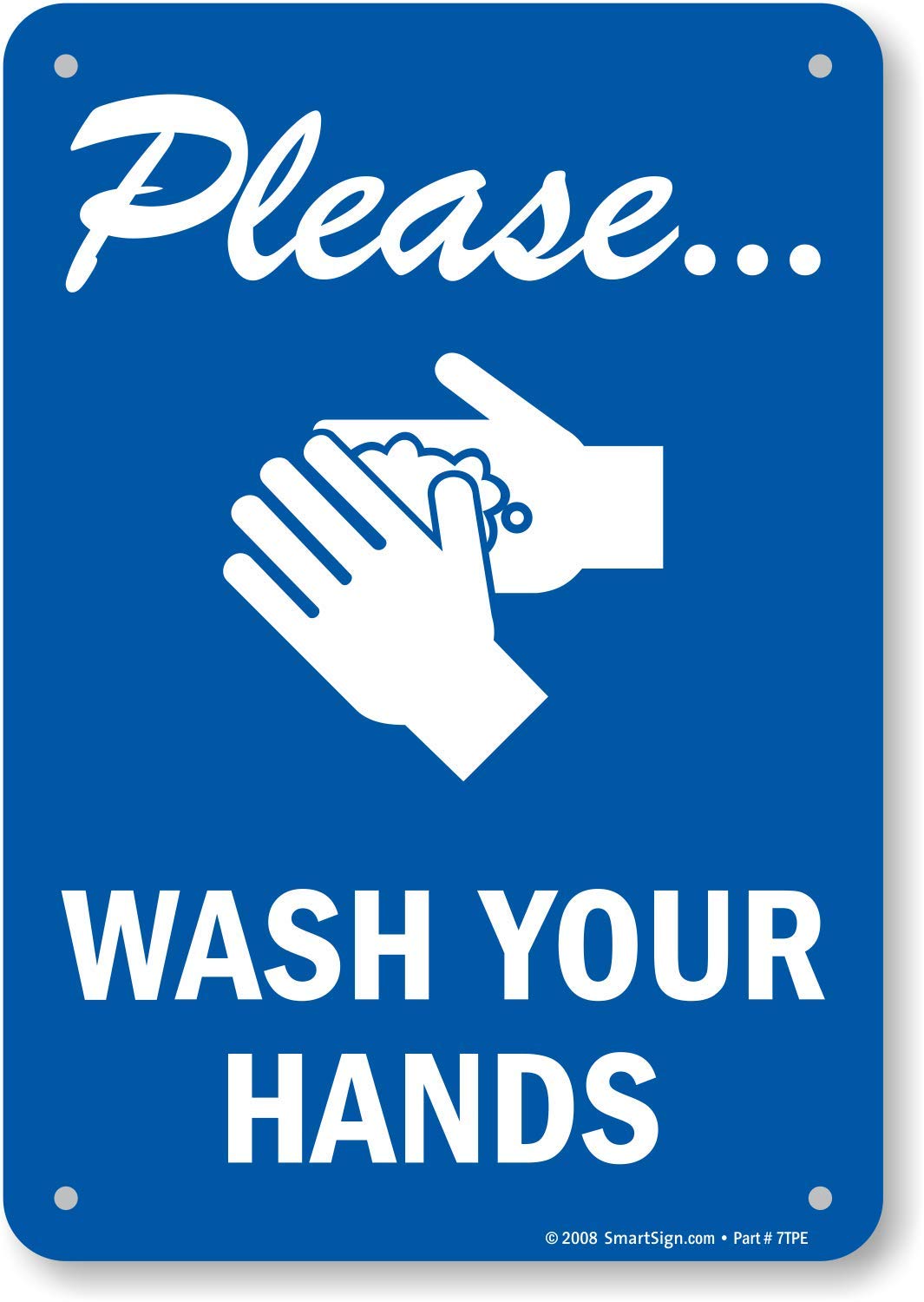 Photo 1 of SmartSign - S-4868-PL-10 "Please Wash Your Hands" Sign | 7" x 10" Plastic