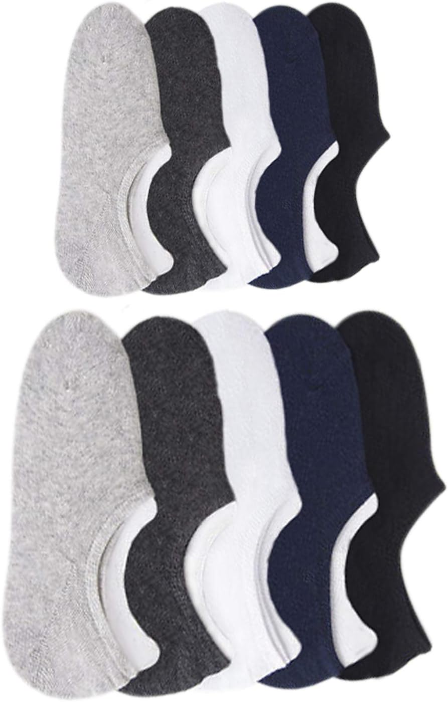 Fresh Walk Premium Cotton Loafer Socks With Anti-Slip Silicon No Show - Pack of (4 Pairs) And (8 Pairs) for Men and Women (4-Pair Multicolor)