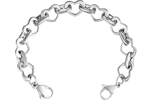 LinnaLove Heart Link Stainless Steel Interchangeable Medical Alert Bracelet