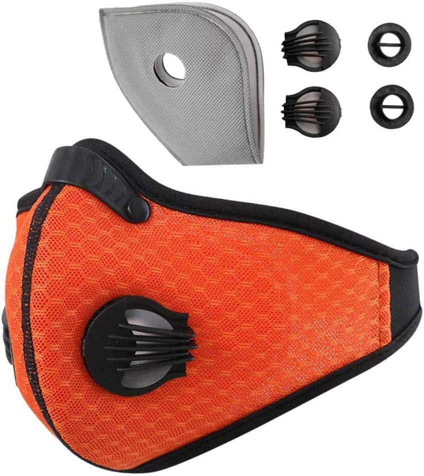 Gr8ware Dust Mask, Activated Carbon Anti Pollution Dustproof Masks, Filter Cotton Sheet and Valves for Exhaust Gas Motorcycle Dust Bicycle Cycling Running Air Protection Mask, Outdoor Activities