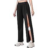Deyeek Tear Away Pants for Women Side Slit Snap Sweatpants Loose Fit Post Surgery Casual Adaptive Clothing with Pockets