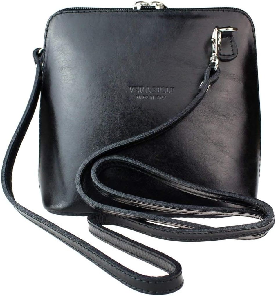 Genuine Italian Leather Small Cross Body Handbag or Shoulder Bag in