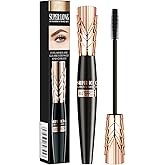 Waterproof Black Mascara for Volumizing & Lengthening Lashes, Smudge-Proof Washable Makeup