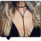 Doubnine Choker Multilayer Necklace Sused Wrap Boho Jewelry for Women (black)