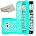 HTC 10 Case, SGM® Damask Design Pattern Rubber Coating Ultra Slim Fit Hard Hybrid Case Cover for HTC 10 + SGM® Microfiber Cleaning Cloth (Turquoise)