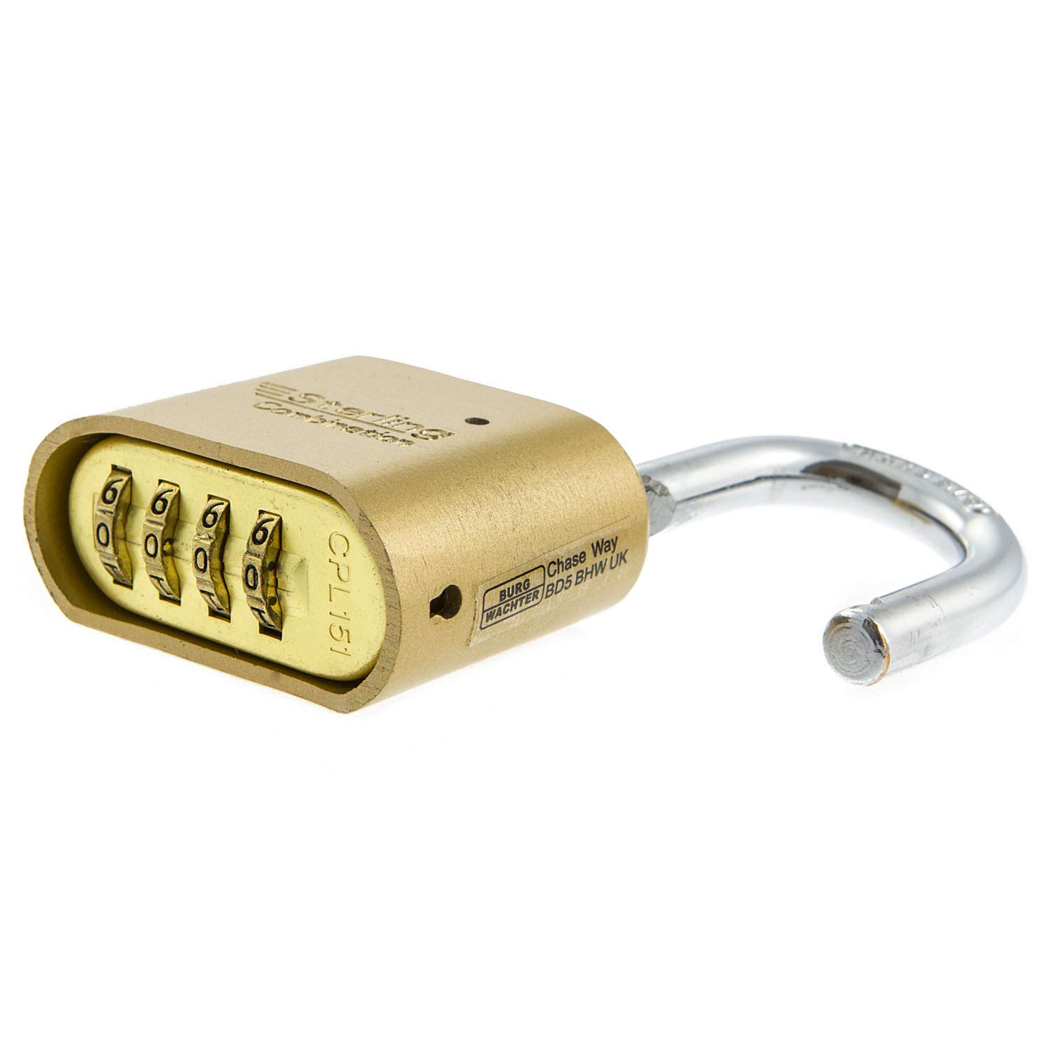 Sterling CPL151 50mm Brass Combination Padlock with 4-Dial and Double Locking