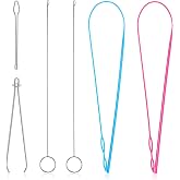 Chsoejuf 6 PCS Drawstring Threader, 23in Flexible Plastic Hoodie String Threader Drawstring Replacement Easy Tool Set, Loop Turner Sewing Tool for Sweatpants, Swim Trunks, Jackets, Coats, Shorts