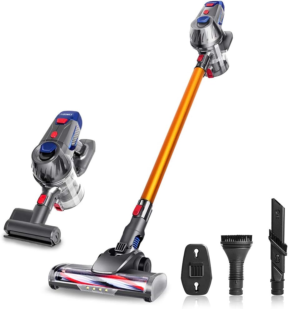 sumgott Cordless Vacuum Cleaner Handheld Vacuum Cleaner 3-in-1, 9KPa Strong Suction, 21.6V 2200mAh Removable lithium-ion Battery, 45Min Cleaning Time [Energy Class A +]