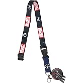 Deadpool &amp; Wolverine Combined Mask 22" Black Lanyard with ID Sleeve