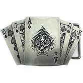 Royal Flush Belt Buckle for Men Poker Cards Belt Buckle, Straight Flush Belt Buckle Playing Cards Belt Buckle Lucky Royal Flush Belt Buckle Men’s Ace Spade Poker Belt Buckle Jewelry