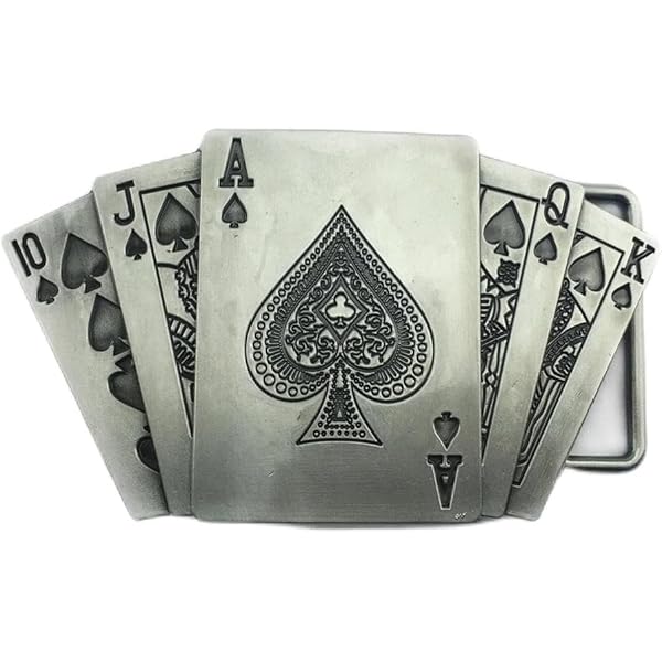 Urban Backwoods Fibbia Cintura Metallica Ace Of Spades, Formato 90x61 Mm, Peso 103 G, Adatta Per Cinture Fino A 4 Cm, Accessorio Uomo