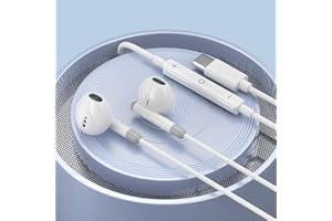 Headphones with USB-C Plug, Wired Ear Buds with Built-in Remote to Control Music, Phone Calls, and Volume, Enhanced Bass Soun