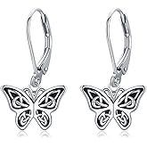 Butterfly Earrings 925 Sterling Silver Celtic Butterfly Studs Earrings for Women Celtic Butterfly Jewelry Gifts for women Girls