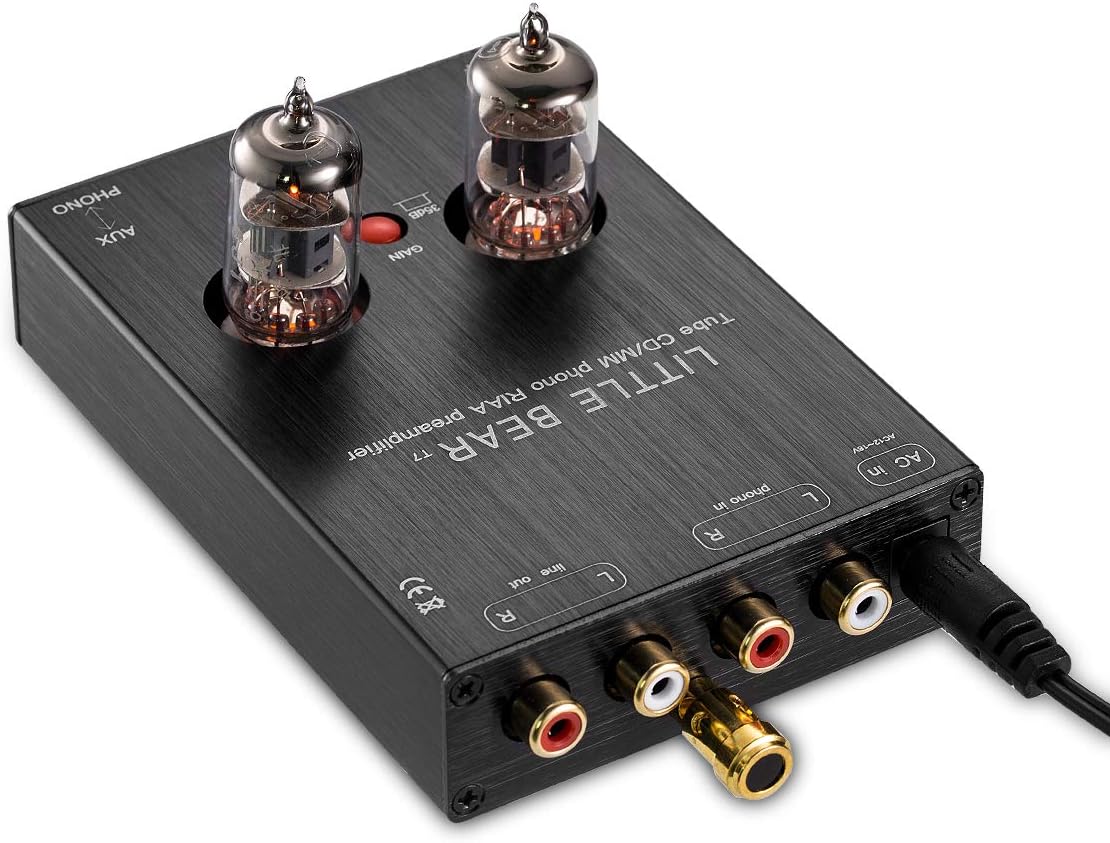 Nobsound Little Bear T7 Vacumn Tube Mini Phono Stage RIAA MM Turntable