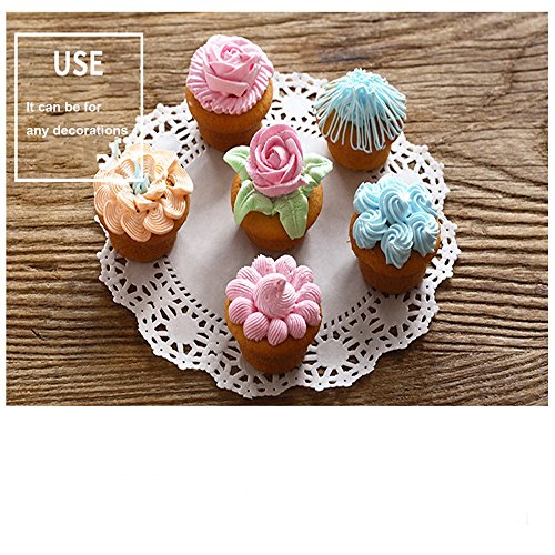 207 PCS Cake Decorating Supplies Kit- 6 Stainless Steel Icing Frosting Tips - 1 Coupler, 200 Disposable Pastry Bags(11"+13") - Baking Tool Supply Piping Cake Nozzle