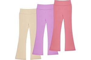 BIG ELEPHANT Girls Flare Leggings Kids Bell Bottoms High Waisted Bootcut Yoga Dance Flared Pants