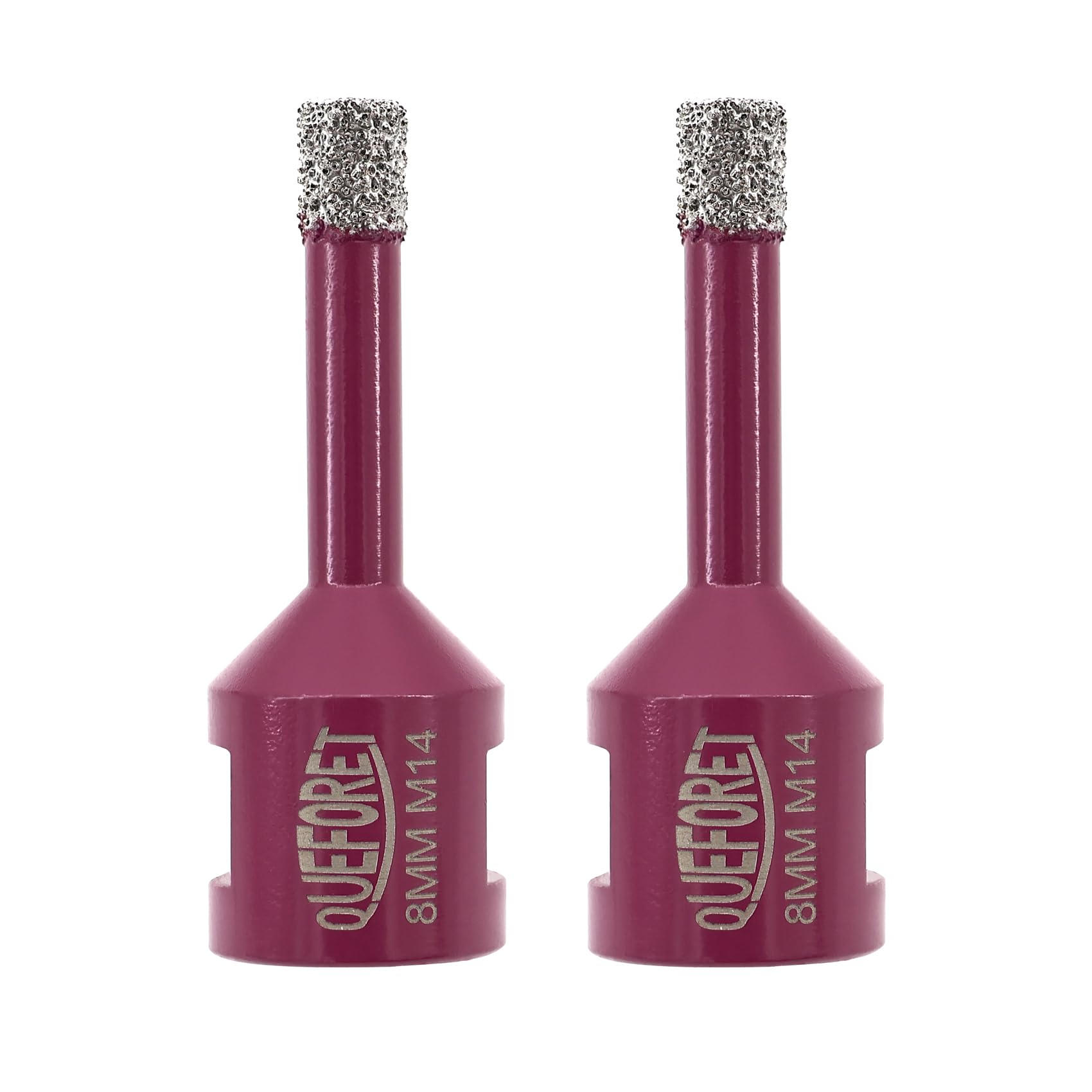 QUEFORET Diamond Drill Bits Set 8mm x M14-2pcs Hole Saw Kit for Ceramic Porcelain Tile Marble Granite
