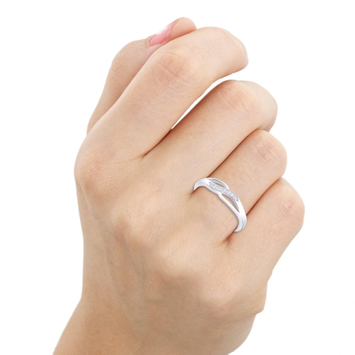 peora sterling silver infinity twist silver ring for women