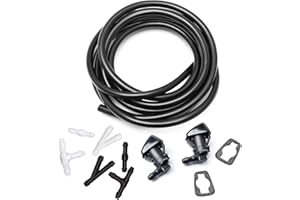 YIENAKFUN Front Windshield Washer Nozzles Kit for 05-16 Jeep Grand Cherokee 05-13 Chevy Malibu 05-10 Pontiac G6 07-10 Saturn Aura 55372143AB 55079049AA Wiper Spray Washer Jet with 3M Fluid Hose & 6 Connectors