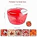 Ourokhome Manual Food Processor Vegetable Chopper, Portable Hand Pull String Garlic Mincer Onion Cutter for Veggies, Ginger, Fruits, Nuts, Herbs, etc., 500ml, Red