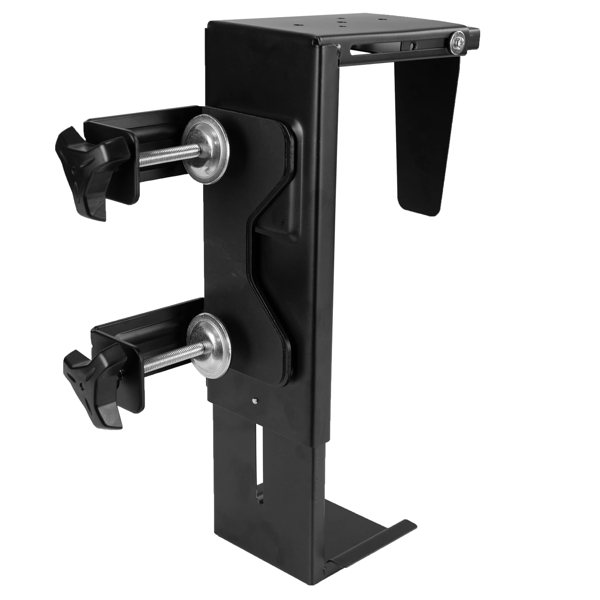Photo 1 of VIVO Adjustable Clamp-on Desk Leg PC Mount, Under Desk PC Bracket, Computer Case CPU Holder with Tool-Free Installation, Black, MOUNT-PC01C