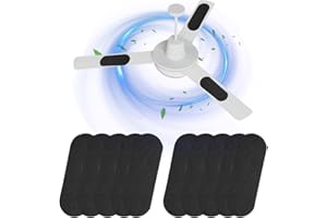 LBLVBNEWD 10 Pack Ceiling Fan Filters for Blades, Air Fan Filters for Ceiling Fan Blades with Activated Charcoal for Common Household Contaminants, Unscented Coconut Carbon Universal Ceiling Fan Air Purifier