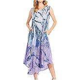 Sakkas Starlight Fourth Women's Tie Dye Caftan Tank Dress/Cover Up Beach Kaftan