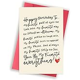 GlightG Romantic Birthday Card for Husband Boyfriend, Funny Birthday Cards Gifts for Wife Girlfriend, Sweet Love Card for Women Men, You're My Favorite Everything!