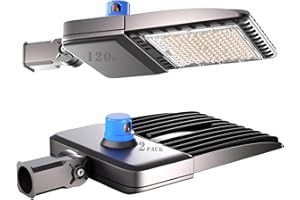LIGHTDOT 2Pack 120W LED Parking Lot Lighting 16800LM 5000K LED Pole Lights Outdoor with Slipfitter Mount, Dusk to Dawn LED Street Lights Energy Saving 1600KW*2/5Yrs(5Hrs/D)
