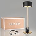 TIDATIK Cartina Cordless Table Lamp, Portable LED Nightstand Lamp, Battery Powered Touch Dimmer, Small Gold Rechargeable Desk