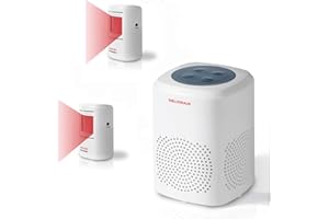 S SELDORAUK Dog Barking Alarm Motion Sensor- 1000 Feet Wireless Home Security Detector Door Chime Alarm Kit White (1Receiver+