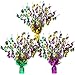 3 Set Mardi Gras Gleam 'N Burst Centerpieces Gold Purple Green Comedy and Tragedy Mask Foil Table Centerpieces Mardi Gras Balloon Weight for Mardi Gras New Orleans Party Fat Tuesday Table Decoration