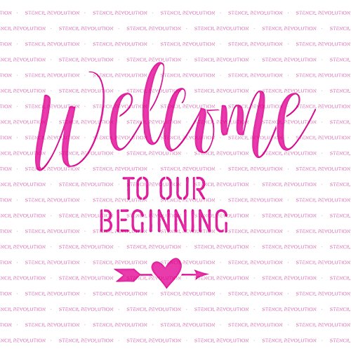 Welcome To Our Beginning Stencil Template - Reusable Wedding Sign Stencils with Multiple Sizes Available
