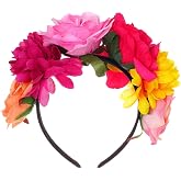 JTYKUYR Mexican Rose Flower Crown Headband Day of The Dead Flower Headband,Rose Crown Headpiece for Halloween Costume Wedding