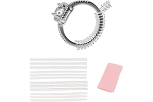 Yaogniy 12-Pack Ring Sizer for Loose Rings, 4 Sizes Invisible Ring Size Adjuster, Spiral Bands Size Resizer, Clear TPU Rings Guards for Women Men, No Cut Comfortable Band Tightener Fits 2-6mm Bands