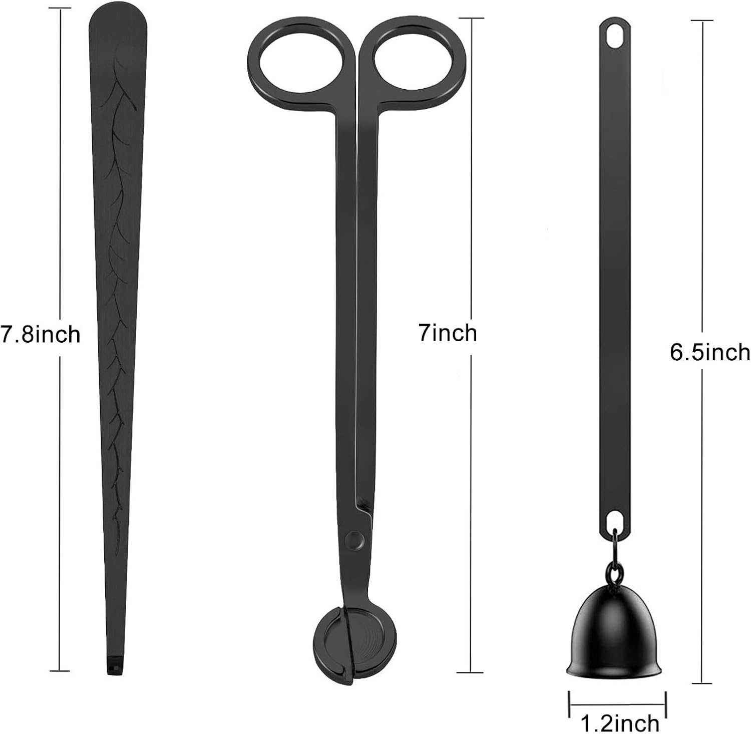 1 Perpetual Deals Candle Snuffer, Candle Wick Trimmer and Dipper, Candle Accessory Tools Set with Gift Package for Famliy or Candle Lovers (Candle Tools Black): Home & Kitchen