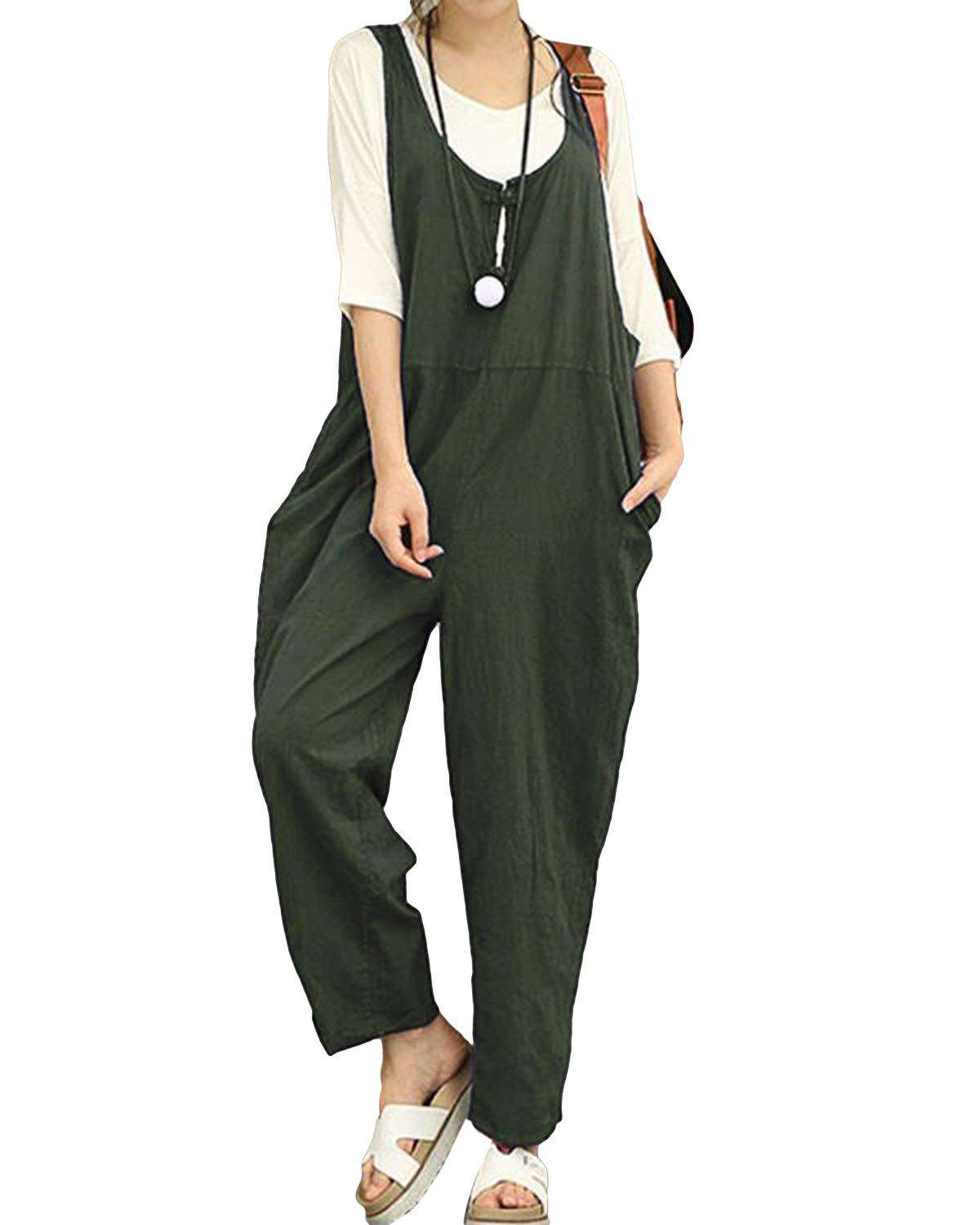 loose dungaree dress