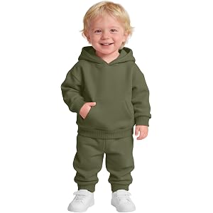 Halfchet Baby Boys' Outfits | Long Sleeve Hoodie, Sweatpants Set, Toddler Fall Winter Sweatsuit, Cute Clothes, Casual, for 12