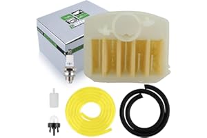 partszen Air Fuel Filter for Husqvarna 340 345 346xp 350 351 353 Chainsaw Carb Tune Up Kit with Fuel Line Spark Plug Primer Bulb