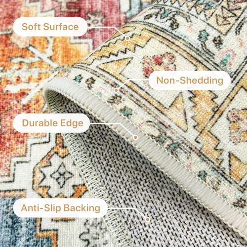 BEIMO Vintage Living Room Rug, Room Rugs, Essential Rug for Living Room, Non-Slip Washable, Large Persian Rugs for Living Room, Multicoloured, 200 x 290 cm