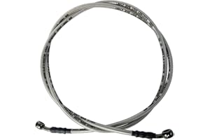 Vanlison Braided Hydraulic Brake Hose Line Brake Cable Universal Brake Lines Compatible with Dirt Bike Softail ATV UTV Go Kart GY6 Scooter 10mm Banjo Ends M10 37.4" / 95cm