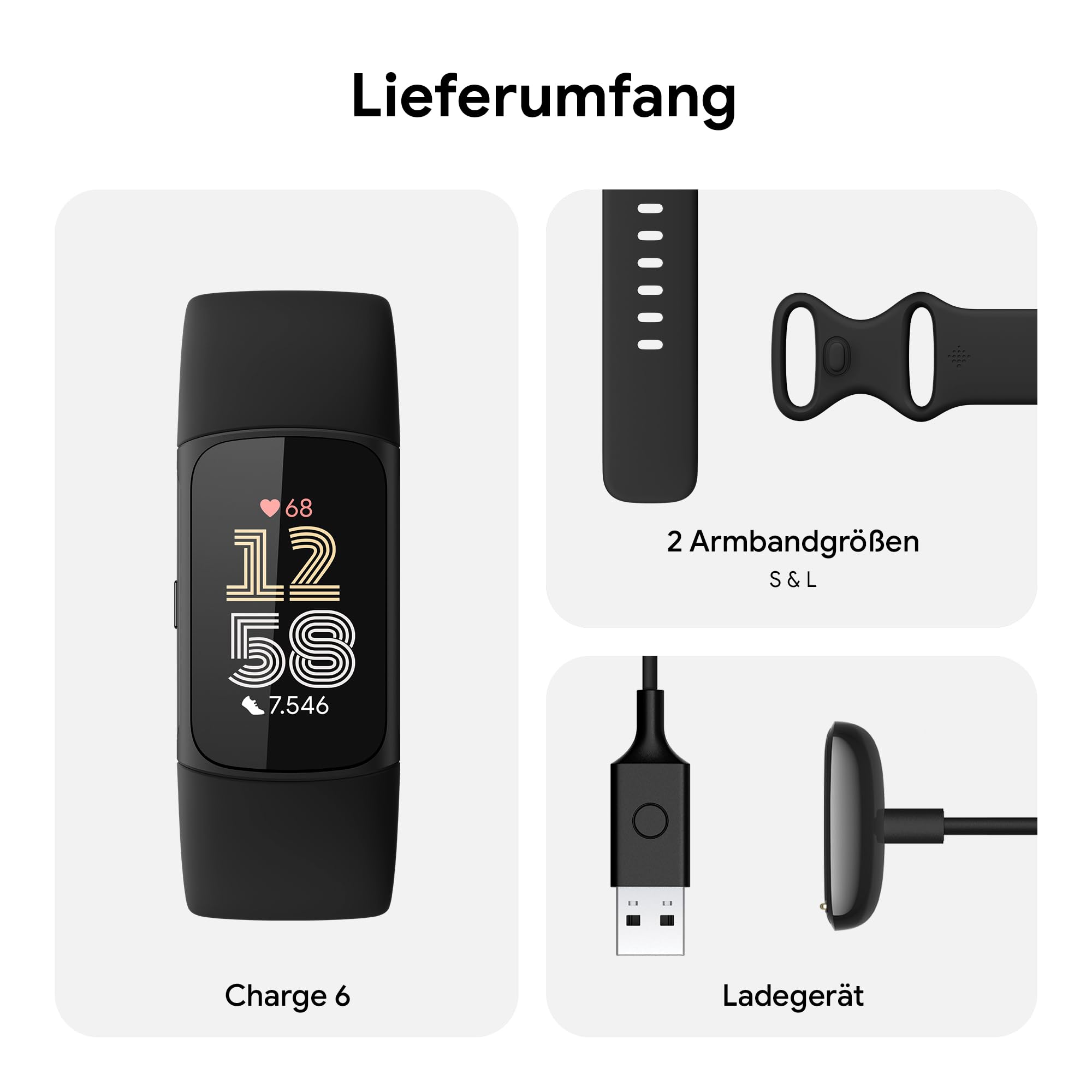 Google Fitbit Charge 6 Aktivitätstracker enthält ein 6 monatige Premium Mitgliedschaft, 7 Tage Akkulaufzeit, Google Wallet und Maps 8