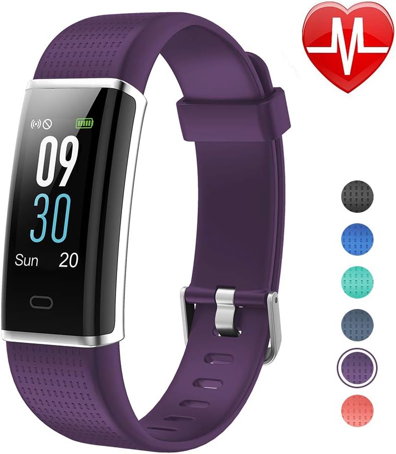 LETSCOM Fitness Tracker, Heart Rate Monitor Watch with Color Screen, IP68 Waterproof, Step Counter, Calorie Counter, Sleep Monitor, Pedometer, Smart Watch for Kids Women and Men