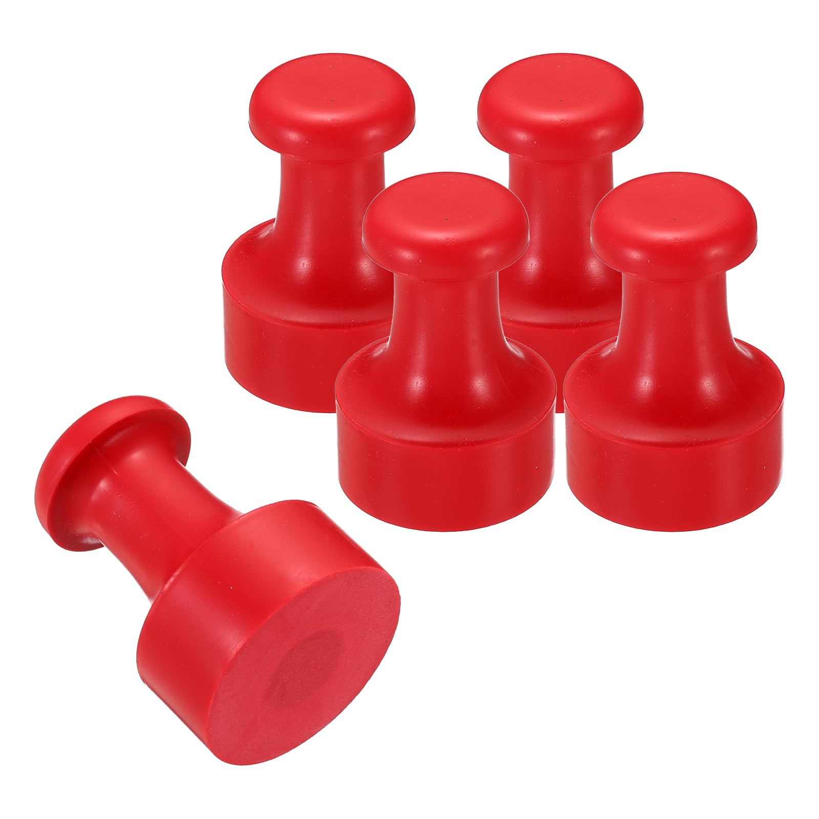 PATIKIL 35mm Stamp Rubber Round Handle, 5 Pack Rubber Knobs Stamp Mounts Drawer Pulls for Stamp Making DIY Crafting Scrapbooking, Red