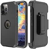 TASHHAR Phone Case for iPhone 13 Pro Max Phone, Heavy Duty Hard Shockproof Armor Protector Case Cover with Belt Clip Holster for Apple iPhone 13 Pro Max 5G 2021 Phone Case (Black)