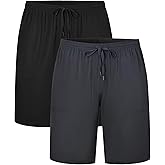 EA'S SECRET Mens Pajama Shorts Bamboo Drawstring Men's Sleep Shorts Soft Lounge Pajama Bottoms with Pockets 2 Pack