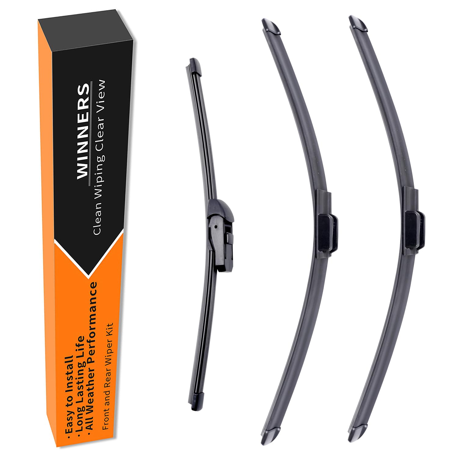 Photo 1 of WINNERS Windshield Wiper Blades Set for 2024-2025 Hyundai Santa Fe - Front & Rear Complete Kit - All Weather Beam Style Wipers - Easy Installation