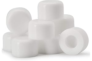 QUALIHOME Premium Rubber Door Stop Stud Replacement Tips – Doorstopper Bumpers, Springe Hinge End Caps for Wall & Floor Protection – Universal Size (White)