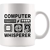 Panvola Computer Whisperer Computer Engineers Programmers Tech Support IT Coder Gifts Software Engineers Computer Science Student Teacher Novelty Drinkware Ceramic Mug 11 oz White